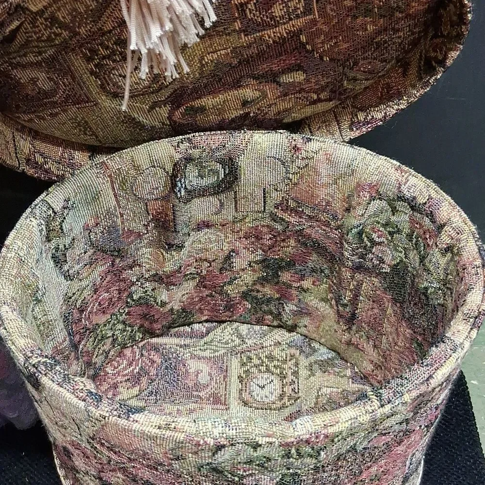 Vintage Tapestry Box, 2‎ Heavenly Heart Plates, & Rose Arrangement